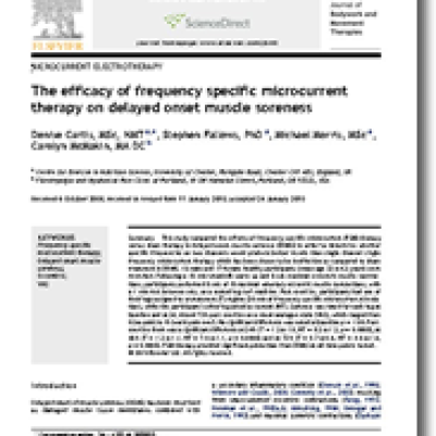 Image for The Efficacy of Frequency Specific Microcurrent Therapy on Delayed Onset Muscle Soreness