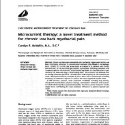 Image for Microcurrent Treatment of Low Back Pain |  Chronic Low Back Myofascial Pain | Lumbar Pain
