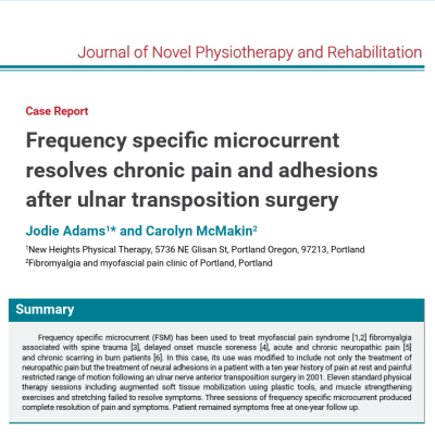 Image for Frequency Specific Microcurrent Resolves Chronic Pain and Adhesions After Ulnar Transposition Surgery