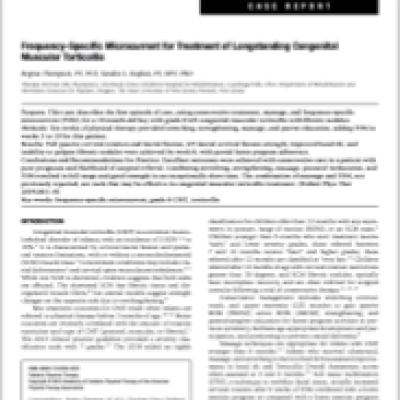 Image for Frequency Specific Microcurrent for Treatment of Longstanding Congenital Muscular Torticollis