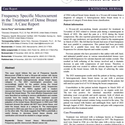 Image for Frequency Specific Microcurrent in the Treatment of Dense Breast Tissue: A Case Report