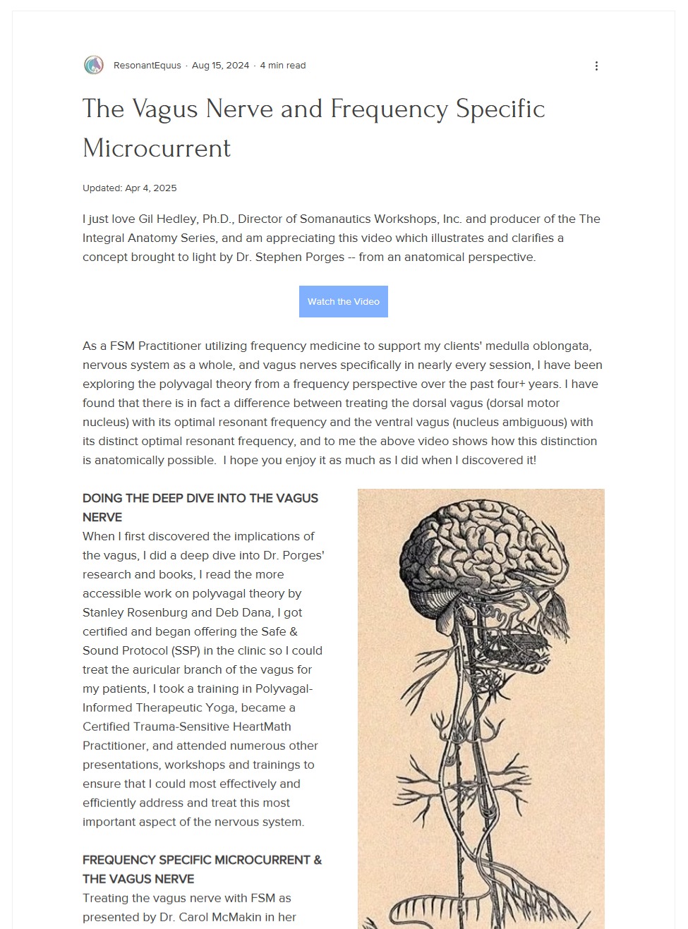 The Vagus Nerve and Frequency Specific Microcurrent